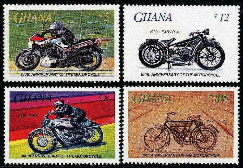 HERRICKSTAMP GHANA Sc.# 975-78 Motorcycles