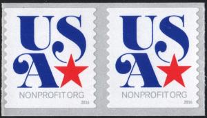 SC#5061 (5¢) USA Nonprofit Coil Pair (2016) SA