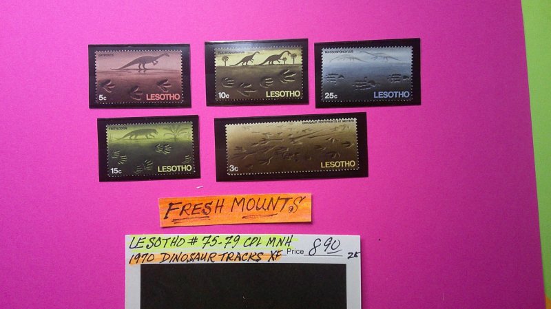 Lesotho 1970 Dinosaur Tracks Scott# 75-79 Complete XF Mint NH Set of 5