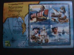 ​GIBRALTAR 1999- SC#801a MARITIME HERITAGE MNH S/S-CV-10 SCOTT CATALOG VALUE $10