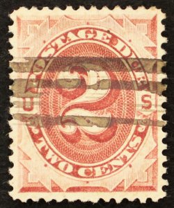 U.S. Used Stamp Scott #J16 2c Postage Due, XF. Horizontal Cancel. A Gem!