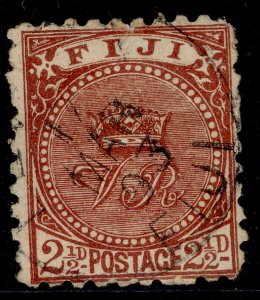 FIJI QV SG79, 2½d chocolate, USED. Cat £30.