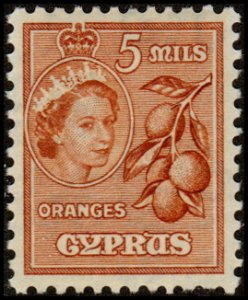 Cyprus 185 - Mint-H - 5m Oranges (Ovpt) (1960) (cv $2.25)