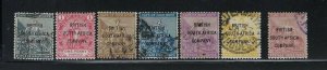 RHODESIA SCOTT #43-49 1896 CAPE OF GOOD HOPE OVERPRINTS- USED (1D MINT)