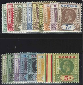 Gambia 1912-1922 SC 70-86 MLH/MNH Set 