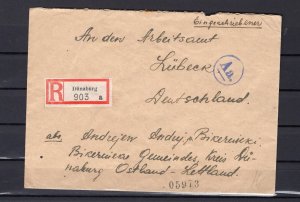 WORLD WAR II GERMAN OCCUP OF BALTIC STATES REG COVER,DAGAVPILS #903