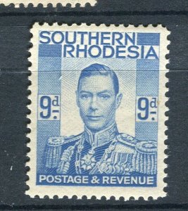 RHODESIA; 1937 early GVI issue fine Mint hinged 9d. value