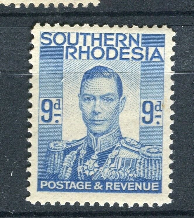 RHODESIA; 1937 early GVI issue fine Mint hinged 9d. value