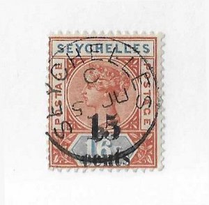 Seychelles Sc #24  15c on 16c  used with CDS VF