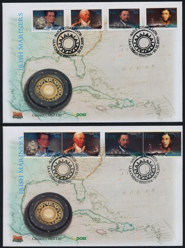 Ireland 1503a-5a, 1506-9,1510 on FDC's - Irish Mariners, Ships