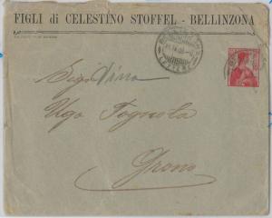 SWITZERLAND - PRIVATE Postal Stationery Cover to ITALY 1909 ADVERTISING Petrol