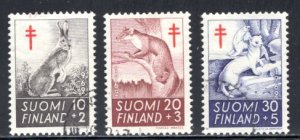 Finland #B163-B165 Used,  VF,  CV  $6.40  ....  1990812