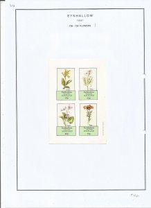 EYNHALLOW -1981 - Flowers - Imperf 4v Sheet - Mint Light Hinged - Private Issue