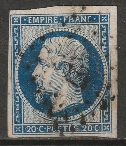 France 1854 Sc 15a used dark blue type I