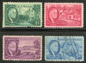 United States Scott 930-933 - 1945-46 Roosevelt Issue UFH - SCV $1.00