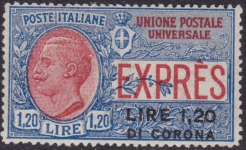 1922 Dalmatia, Overprintto Lire 1.20 crown, Espresso n . 2, MNH / **