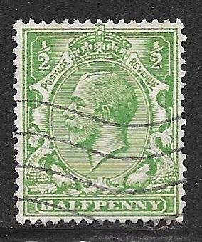 Great Britain 187: 1/2d George V, perfin, used, F-VF