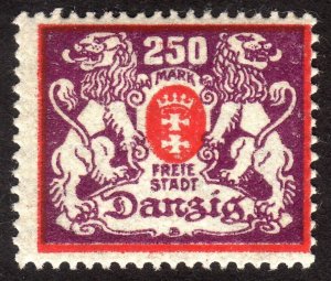 1923, Danzig, 250Mk, MNH, Sc 117, Mi 143