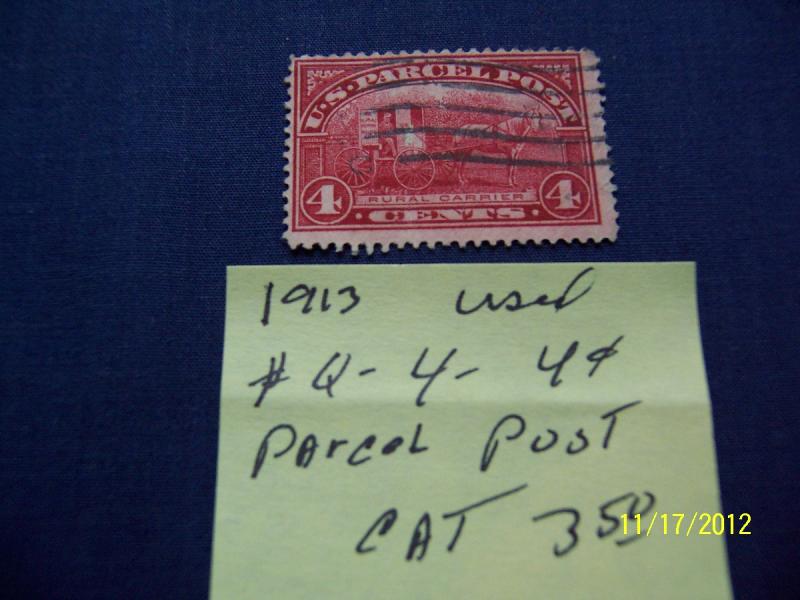 1913 #Q-4  4c PARCEL POST $3.50