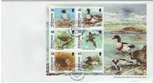 Alderney 2011 FDC Sc 408a Birds Sheet of 6