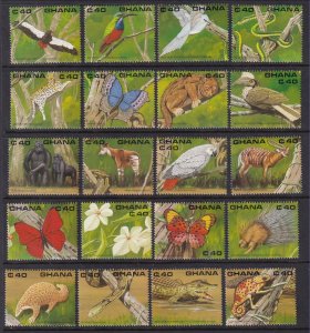 Ghana 1224a-1224t Animals Singles MNH VF