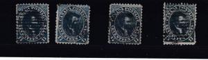 CANADA # 19 x 4  FVF-LIGHT USED JACQUES CARTIER's (Mostly Faulty)CAT VALUE $480