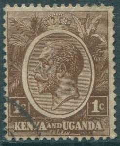 Kenya Uganda and Tanganyika 1922 SG76a 1c deep brown KGV FU (amd)