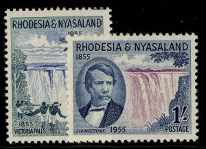 RHODESIA & NYASALAND QEII SG16-17, 1955 Victoria Falls set, LH MINT.