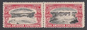 US Pan American Expo Poster Stamps MNH Pair