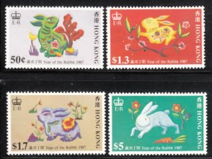 Hong Kong 1987 Sc 482-5 Year of the Rabbit MNH