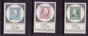 Netherlands-Sc#448-50- id7-unused LH set-Stamp on Stamp-Amphilex-1967-