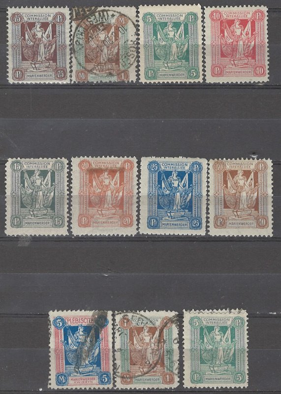 COLLECTION LOT # 5362 MARIENWERDER 11 STAMPS 1920 CLEARANCE