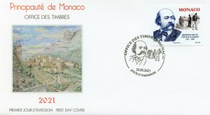 Monaco 2021 FDC Writers Stamps Gustave Flaubert People Literature 1v Set