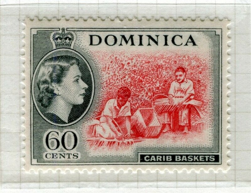 DOMINICA; 1954 early QEII issue fine Mint hinged 60c. value