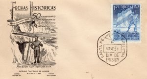 Argentina 1954 Sc#621 Argentina Flag in the Antartic Set (1) F.D.C.