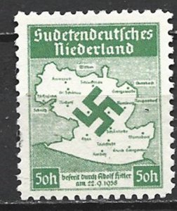COLLECTION LOT 21703 GERMANY SUDETENLAND LOWLANDS MI#1 MNH 1938 CV+$500