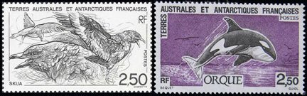 FSAT Scott #186-7 Whale & Bird MNH