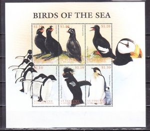 St. Vincent. Scott cat. Birds of the Sea sheet of 6. Penguins shown.