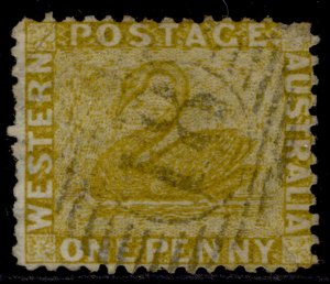 AUSTRALIA - Western Australia QV SG53, 1d yellow-ochre, USED. Cat £16.