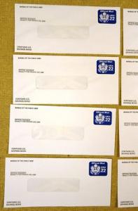 U075 22c U.S. Postage Envelopes Offical Business qty 11