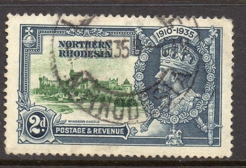 Northern Rhodesia 1938 GVI Early Issue Fine Used 2d. 083324