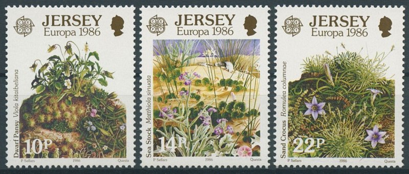 Jersey 1986 MNH Europa Stamps Environmental Conservation Flowers Plants 3v Set