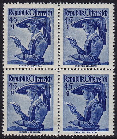 Austria - 1948 - Scott #530 - MNH block of 4 - Costumes