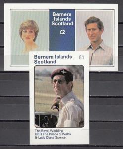 Bernera Is. 1981 Local issue. Diana`s Royal Wedding s/sheets.