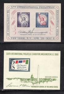 U.S. Sc.# 1075 & 1311 f-vf mint never hinged Souvenir sheets