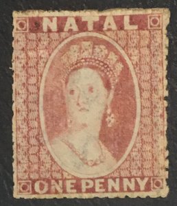 MOMEN: NATAL SG #15 1862 SMALL STAR WMK MINT OG H £170 LOT #61386