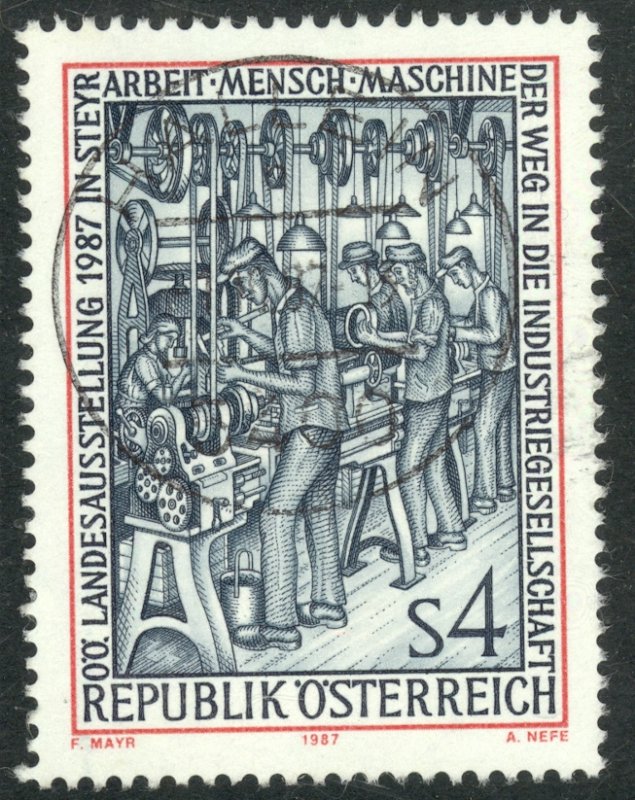 AUSTRIA 1987 WORK MEN AND MACHINES EXHIBIT Issue Sc 1393 VFU