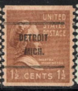 US Stamp #840x61 - Martha Washington Regular Issue 1938 w/ Precancel