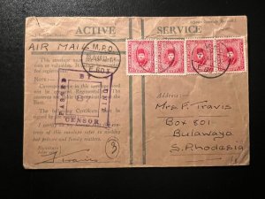 1940 Egypt Active Service Airmail Cover MPO F603 to Bulawayo S Rhodesia