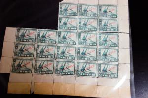 Liberia 24 Cent Specimen Stamp in Large multiple of 21 XF OG NH